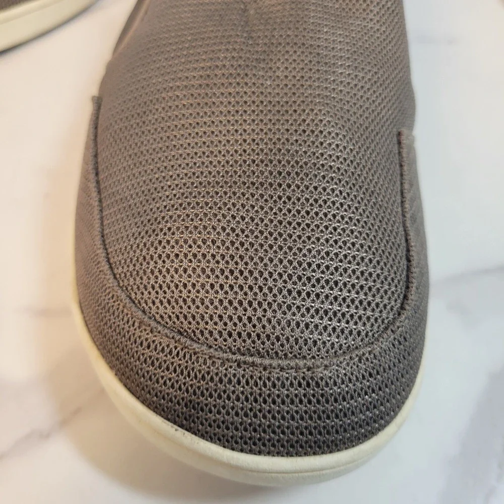 OluKai Nohea Mesh Mens Slip On Loafers Mustang Grey Brown 10188-13AP Size 14